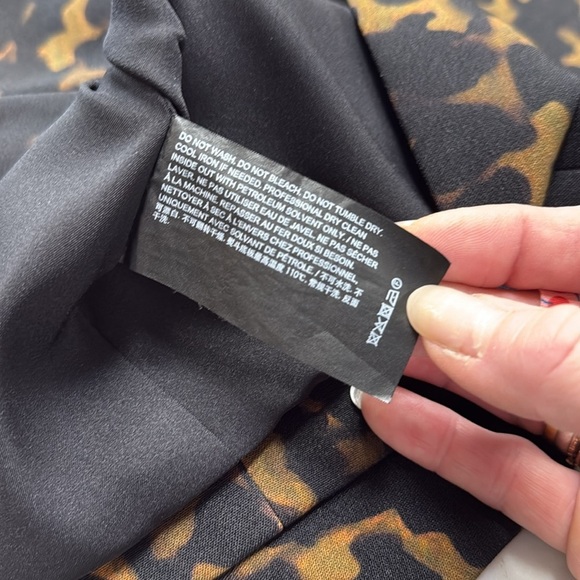 Theory Shift Dress in Brown Multi Tortoiseshell Printed Crepe Dress Size 8 - Picture 5 of 14